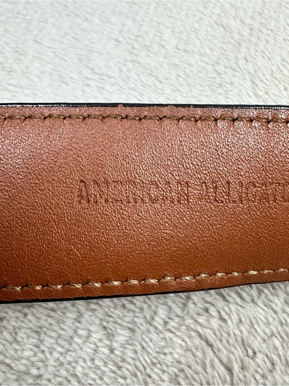 Crookhorn Genuine Alligator Leather Belt Brown Solid Brass Buckle USA